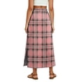 thumbnail image 6 of Women's Plaid Print Elastic Waist Long Skirt Summer Casual Elegant High Waist A-Line Maxi Skirts Pink XL, 6 of 6