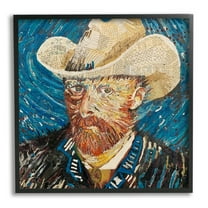 Stupell Industries Van Gogh Classic Portrait Collage Abstract Painting Black Framed Art Print Wall Art