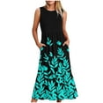 thumbnail image 1 of SDNall Womens Round Neck Sleeveless Printed Dress, 1 of 9