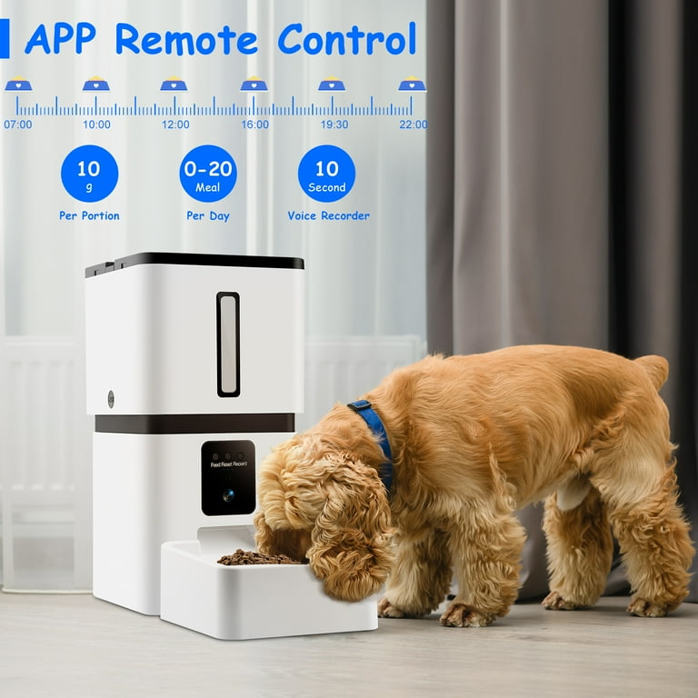 Tovendor Automatic Pet Feeder with 1080P Camera, 8L Large Food Dispenser  for pet and dog, 5G WiFi Connect 2-Way Audio APP Control Pet Timer Feeder