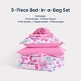 thumbnail image 5 of Sleep Zone Twin Kids Bedding Comforter Set, 5 Piece Girl Cute Durable Children Bed in a Bag, Butterfly, 5 of 8