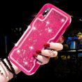 thumbnail image 6 of FIEWESEY Case for iPhone X,3 in1 Layers Hybrid Liquid Heart Shaped Glitter Flowing Quicksand case Clear Soft Shockproof TPU Slim Protective Cover for iPhone X/XS(Red), 6 of 6