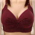 thumbnail image 2 of Yyeselk Push Up Bras for Women Plus Size No Underwire Comfort Bra Wirefree Support Lift Breathable Bra Full Coverage Everyday Bras Wine L, 2 of 9