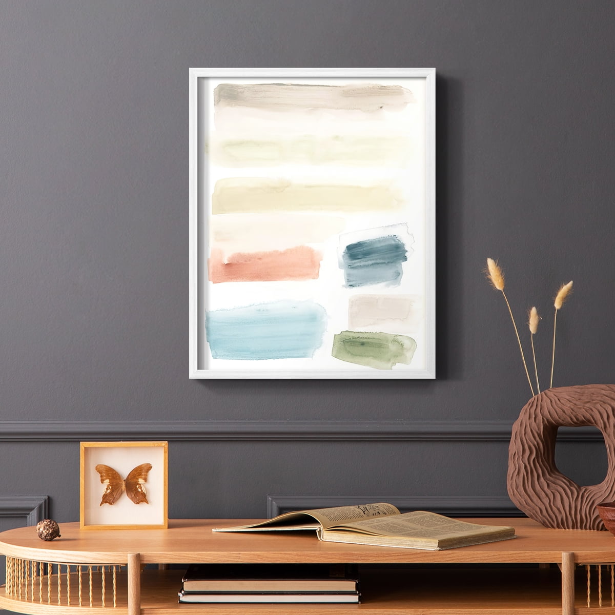 Watercolor Swatches II Framed Print in White Solid Wood 11 x 14 Framed Print