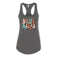 thumbnail image 2 of Wild Bobby Beauty From Ashes Groovy Font With Stars Vintage Women Racerback Tank Top, Dark Grey, X-Large, 2 of 6