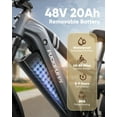 thumbnail image 4 of PUCKIPUPPY 960W Electric Bike for Adults 26" Fat Tire E Bike 48V 20AH Battery up to 80Miles Range, 28 mph Max Speed off Road E-Bike 7 Speed Full Suspension E Mountain Bike, Comply with UL2849 by SGS, 4 of 11