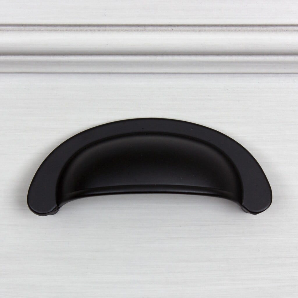 GlideRite  2.5-inch CC Matte Black Small Cabinet Bin Cup Pull (Pack of 10 or 25) 10