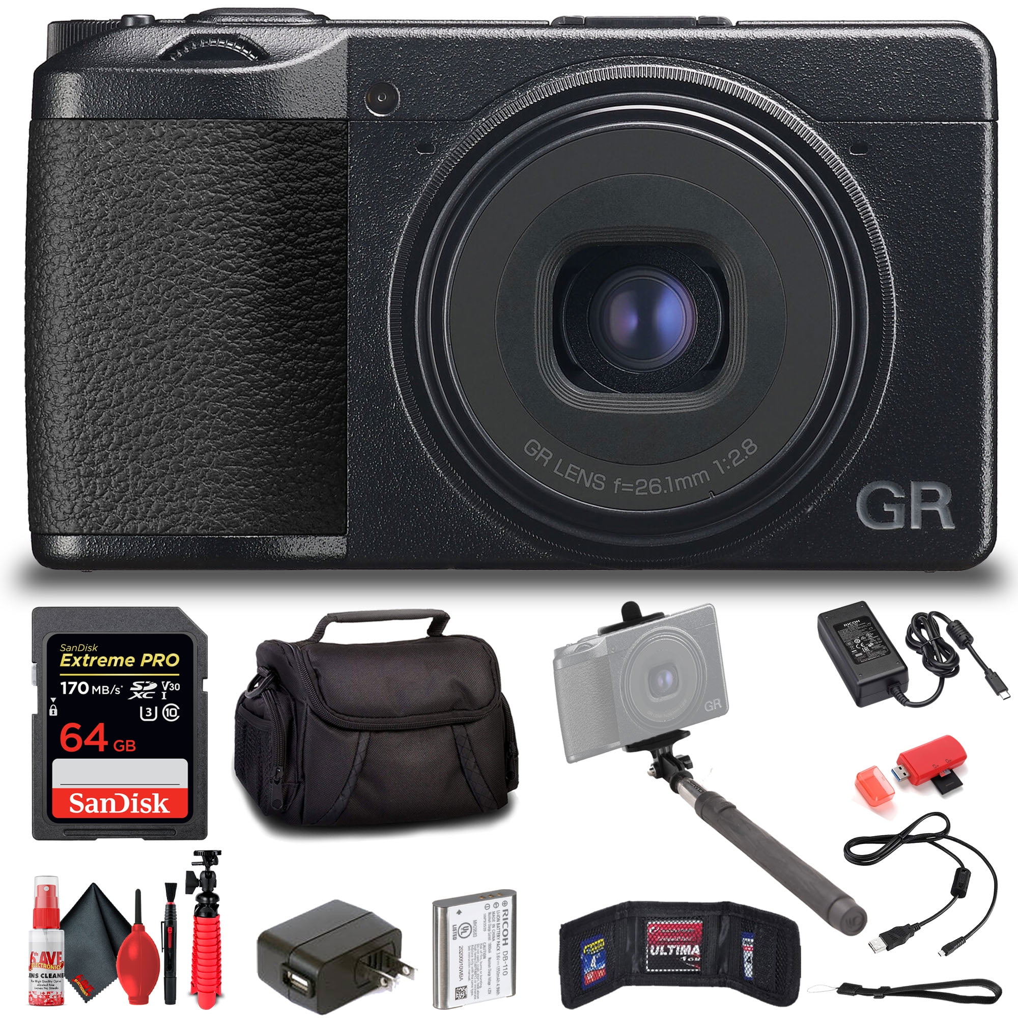 Ricoh GR III Digital Camera + 64GB Extreme Pro SD Card + Small