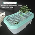 thumbnail image 2 of Reptile Feeding Box with Bask Platform Anti Slip Slope Prevent Escaping Mini Fish Tank Turtle Habitat Container Aquarium Supplies, 2 of 8
