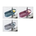 thumbnail image 3 of Telescopic Sink Shelf Adjustable Soap Sponge Drain Rack Multifunctional Drain Basket Bathroom Storage Rack Kitchen Accessorie-Gray, 3 of 7