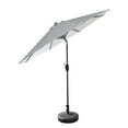 thumbnail image 2 of WestinTrends Paolo 9 Ft Patio Umbrella with Base Included, Market Table Umbrella with 20 Inch Fillable Bronze Round Base, Gray/White, 2 of 7