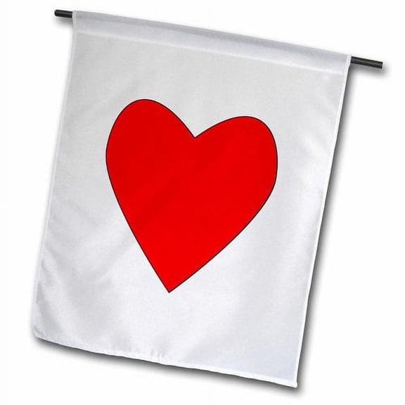 3dRose, heart red, 12 x 18 inch Garden Flag