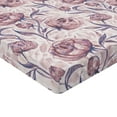 thumbnail image 4 of Ambesonne Blooming Roses Fitted Sheet, Sketchy Garden Bloom, Twin Size, Indigo Pale Ruby, 4 of 5