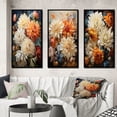 thumbnail image 1 of Designart "Chrysanthemums Autumn composition I" Floral & Botanical Framed Wall Art Set Of 3 - Beige Chrysanthemums Frame Gallery Set For Office Decor, 1 of 6