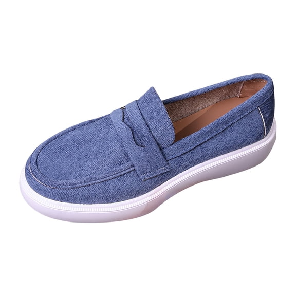 YLYL Women Penny Loafers Suede Leather Slip on Comfortable Casual Driving Office Work Dress Shoes