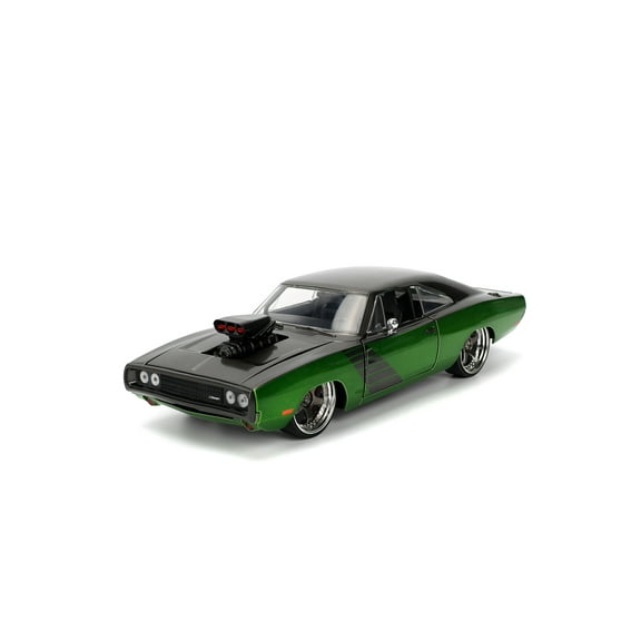 1970 Dodge Charger R/T with Engine Blower, Green/Gray - Jada Toys 36298 - 1/24 Scale Diecast Model Car