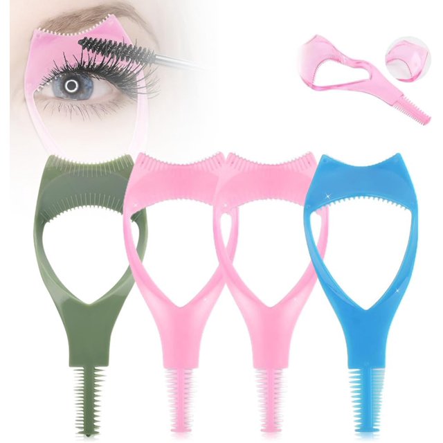 Eyelashes Tools Mascara Shield Applicator Guard 3 en 1, Protector de Máscara Cosmética, Aplicador, Peine para Pestañas, Herramienta de Mascara Guard Eye Lash Aplicador Maquillaje Cosmético (4 PCS)