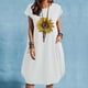 thumbnail image 2 of Vestido suelto de manga corta informal con estampado floral de algodón y lino de verano para mujer con bolsillo y cuello redondo Pompotops  ghjkhdj12048, 2 of 6