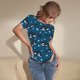 thumbnail image 3 of Balery Cute Shark Body de cuello redondo de manga corta para mujer Tops de manga corta Tops básicos-Small, 3 of 7