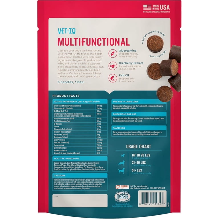 Vet IQ 8-in-1 Multifunctional Soft Chews for Dogs, 60 Count photo 2