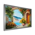 thumbnail image 2 of Designart 'House With Colorful Flowers Near The Sea Summer Season' Nautical & Coastal Framed Art Print, 2 of 4