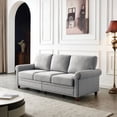 thumbnail image 3 of Gzxs 83" Modern Sofa Couch for Living Room, Linen Upholstered 3 Seater Sofa for Small Space, Apartment, Offfice, Studio, Gray, 3 of 9
