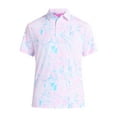 thumbnail image 4 of Birdie Bound Men's and Big Men's Pastel Palms Print Polo Golf Shirt, Sizes S-3XL, 4 of 5