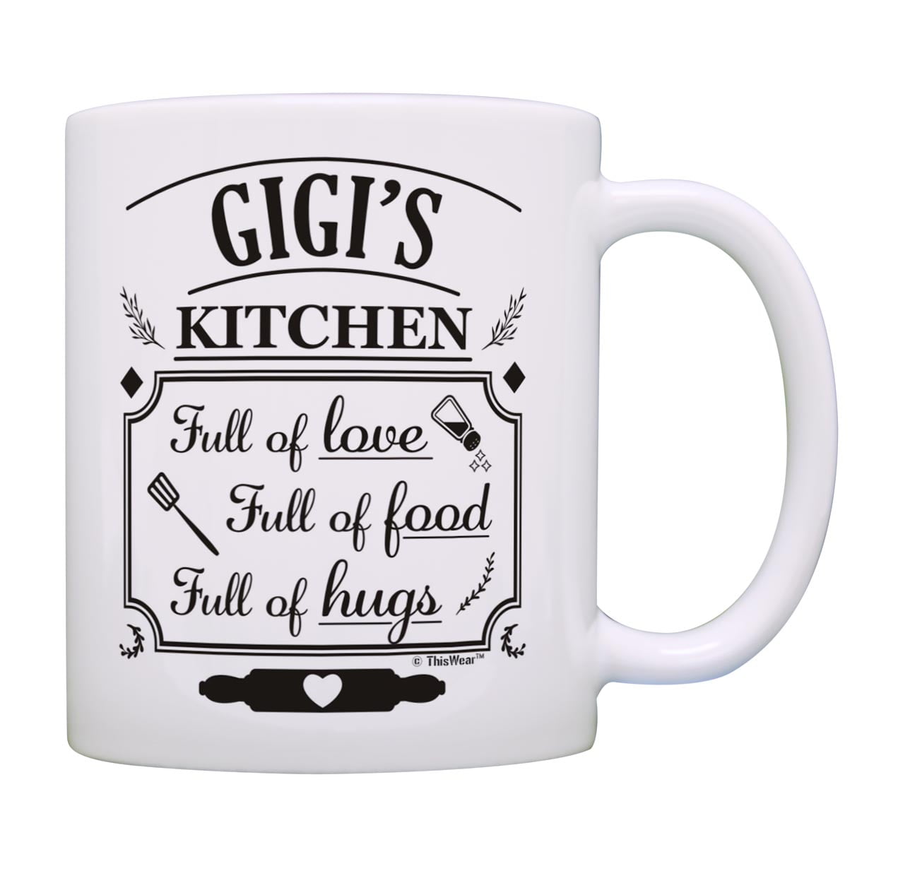 Gifts For Gigi Gigi's Kitchen Full Of Love Food Hugs Ceramic 11oz Coffee  Mug Tea Cup Gigi
