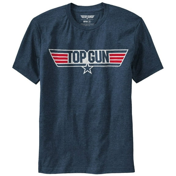 Top Gun Logo With White Stroke Adult Navy T-Shirt