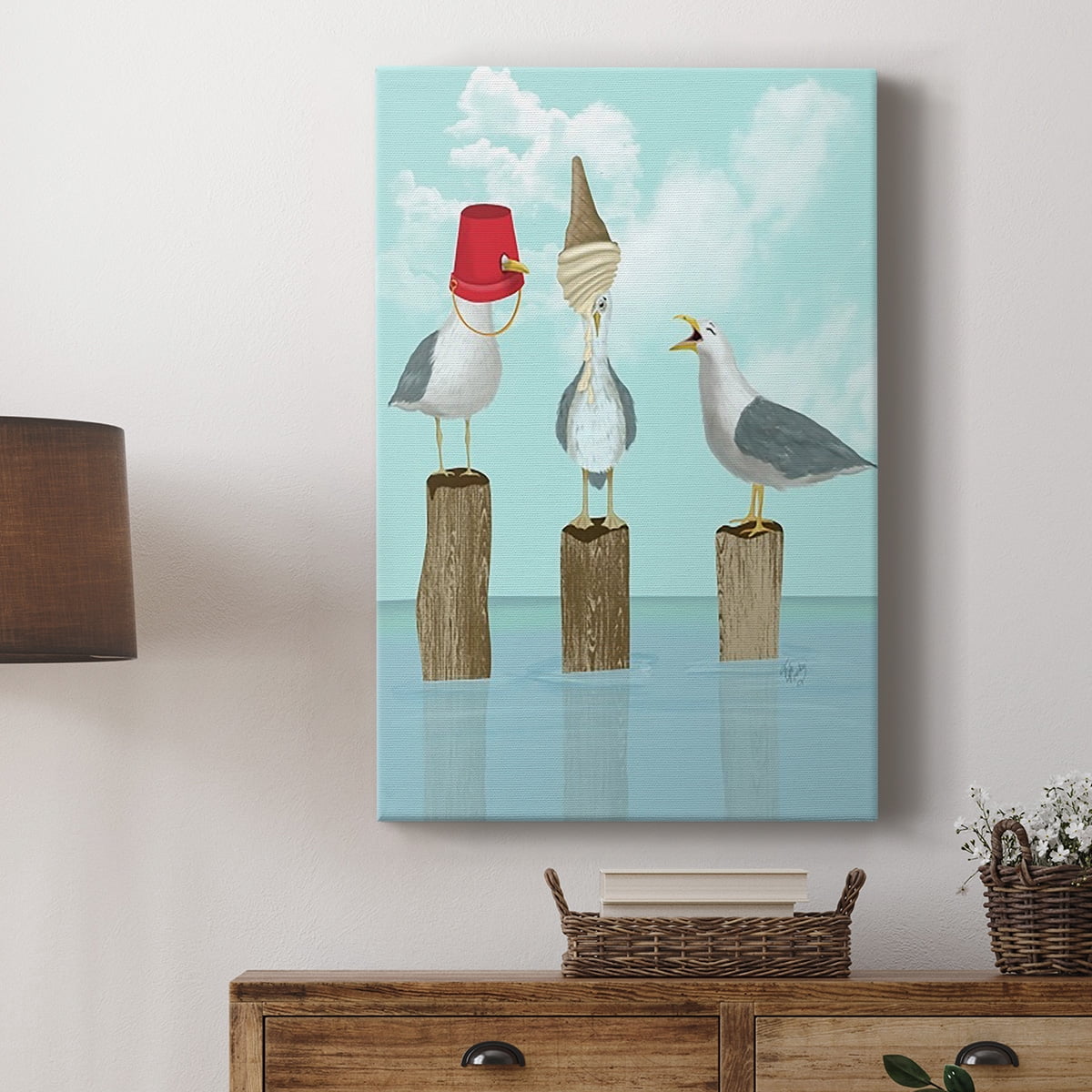 Silly Seagulls Premium Gallery Wrapped Canvas - Ready to Hang