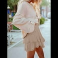 thumbnail image 4 of Boho Ruffle Tiered Skorts High Waist Mini Skirts Khaki XL, 4 of 6