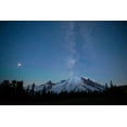 thumbnail image 2 of Probst, Greg 14x11 White Modern Wood Framed Museum Art Print Titled - The lights of climbers can be seen on the mountain as the Milky Way rises behind Mt Rainier, 2 of 4