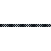Swiss Dots Grosgrain Ribbon, Black
