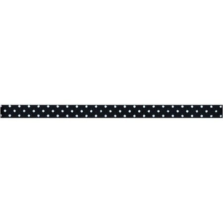 Swiss Dots Grosgrain Ribbon, Black