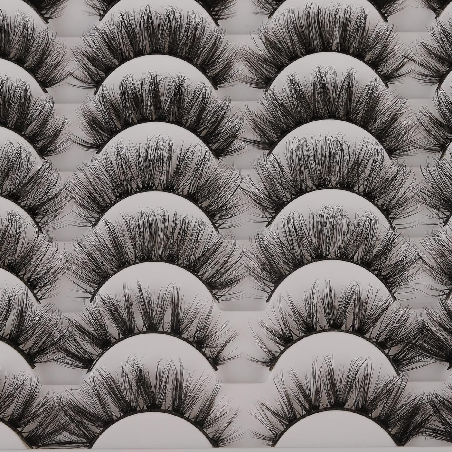 False Eyelashes 48 Pairs 6 Styles Mixed Fake Eye Lashes Bulk Wholesale Dramatic Thick 5D Wispy Strip Faux Mink Eyelashes Multipack
