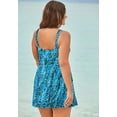 thumbnail image 2 of Swim 365 Women's Plus Size Twist-Front V-Neck Tummy Control A-Line Swim Dress, 2 of 6