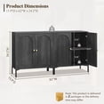 thumbnail image 2 of Aitjunz 61.75'' W Modern TV Console, Wooden TV Stand up to 70 Inch, Mid Century TV Cabient w/Adjustable Shelves for Storage, Arched Fluted Doors Design for Living Room, Cream, 2 of 6