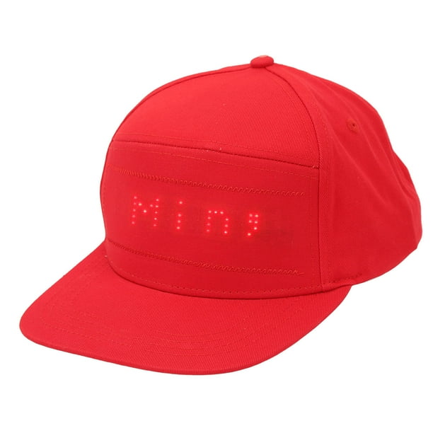 Sombrero Animado Con Letrero LED , Tela De Algodón Color Puro Operación Simple Gorra LED Hebilla Ajustable Pantalla Extraíble Parte Superior Engrosada Para Conciertos