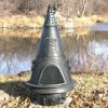 Outdoor Chimenea Fireplace - Garden in Antique Green Finish (Without Gas)