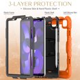 thumbnail image 5 of FJLBDE Case for iPad Pro 11 Inch 2022/2021/2020/2018 4th/3rd/2nd/1st Gen, Rugged Shockproof Tablet Cases Cover with Kickstand Shoulder Strap, Orange, 5 of 7