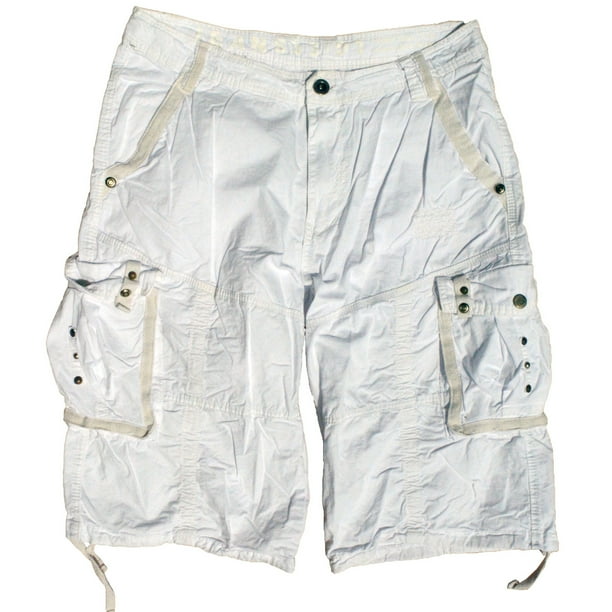 Stone Touch Jeans Mens Military Cargo Shorts 053 White Size 30