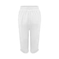 thumbnail image 4 of Women's Cotton Linen Pants, High Waist Cropped Wide Leg Pants with Elastic Waist, Casual Summer Trousers for Beach Vacation, Loungewear, Daily Outfits and Relaxation-White, 4 of 8