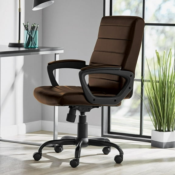 Fauteuil de direction à mi-dossier en cuir reconstitué Mainstays