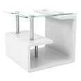 thumbnail image 3 of Furniture of America Neko Glass Top End Table, Glossy White, 3 of 9