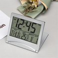 thumbnail image 3 of Digital Travel Alarm Clock - Foldable Calendar Temperature Timer LCD Clock Weather Forecast Clock Battery Powered, 3 of 5