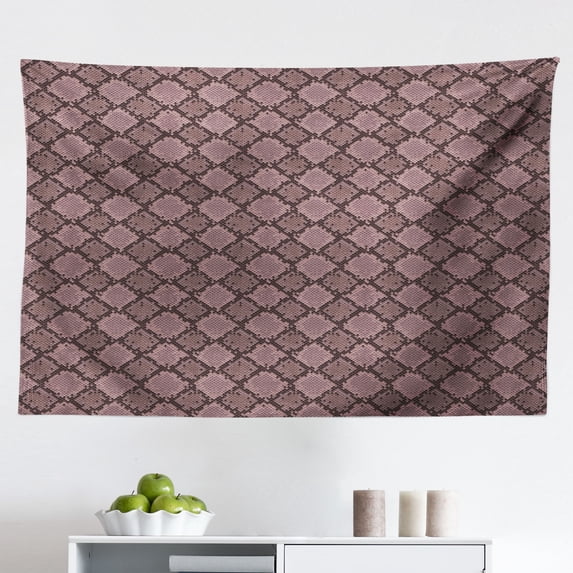 Snakeskin Print Tapestry, Repeating Glam Vibrant Wild Animal Skin, Fabric Wall Hanging Decor for Bedroom Living Room Dorm, 2 Sizes, Fuchsia Turquoise, by Ambesonne