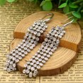 thumbnail image 1 of Mesh Swarovski Crystal Drop and Dangle Earrings in 14K White Gold, 1 of 1