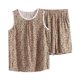 thumbnail image 1 of Conjunto de Ropa de Salón para Mujeres Estilo Impreso Cuello de Tripulación sin Mangas Y Pantalones Cortos, Conjunto de 2 Piezas para Diario, Casual Y Fiesta, 1 of 6