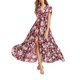 thumbnail image 1 of SAYOO Vestido bohemio femenino, estampado de flores de verano con cuello en V corto / media manga de una pieza para damas, S / M / L / XL / XXL SAYOO  moda, 1 of 6