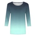 thumbnail image 6 of Bovxnpu 3/4 Length Sleeve Womens Tops, Plus Size Cotton Casual Blouses for Women, Fashion Women's Casual Print Round Neck 3/4 Sleeve T-shirt Blouse XXXXL, 6 of 6